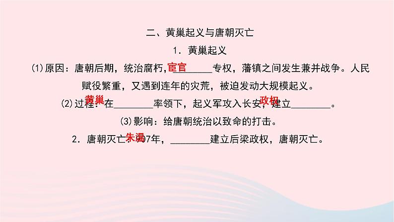 历史人教版七年级下册同步教学课件第1单元隋唐时期:繁荣与开放的时代第5课安史之乱与唐朝衰亡作业04