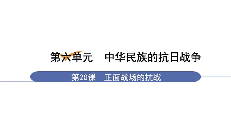 人教版八年级历史上册课件 第6单元 第20课 正面战场的抗战01