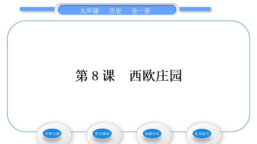 人教版九年級(jí)歷史上第3單元封建時(shí)代的歐洲第8課　西歐莊園習(xí)題課件第1頁