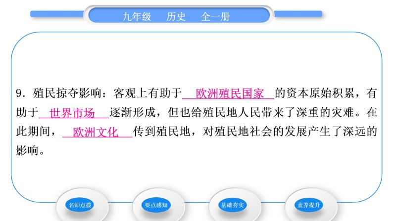 人教版九年级历史上第5单元走向近代第16课　早期殖民掠夺习题课件08