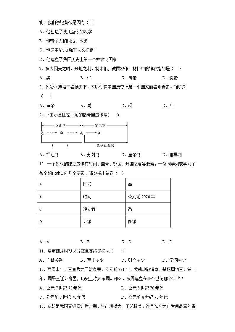 新疆乌鲁木齐市第111中学2022-2023学年七年级上学期期中历史试题(含答案)02