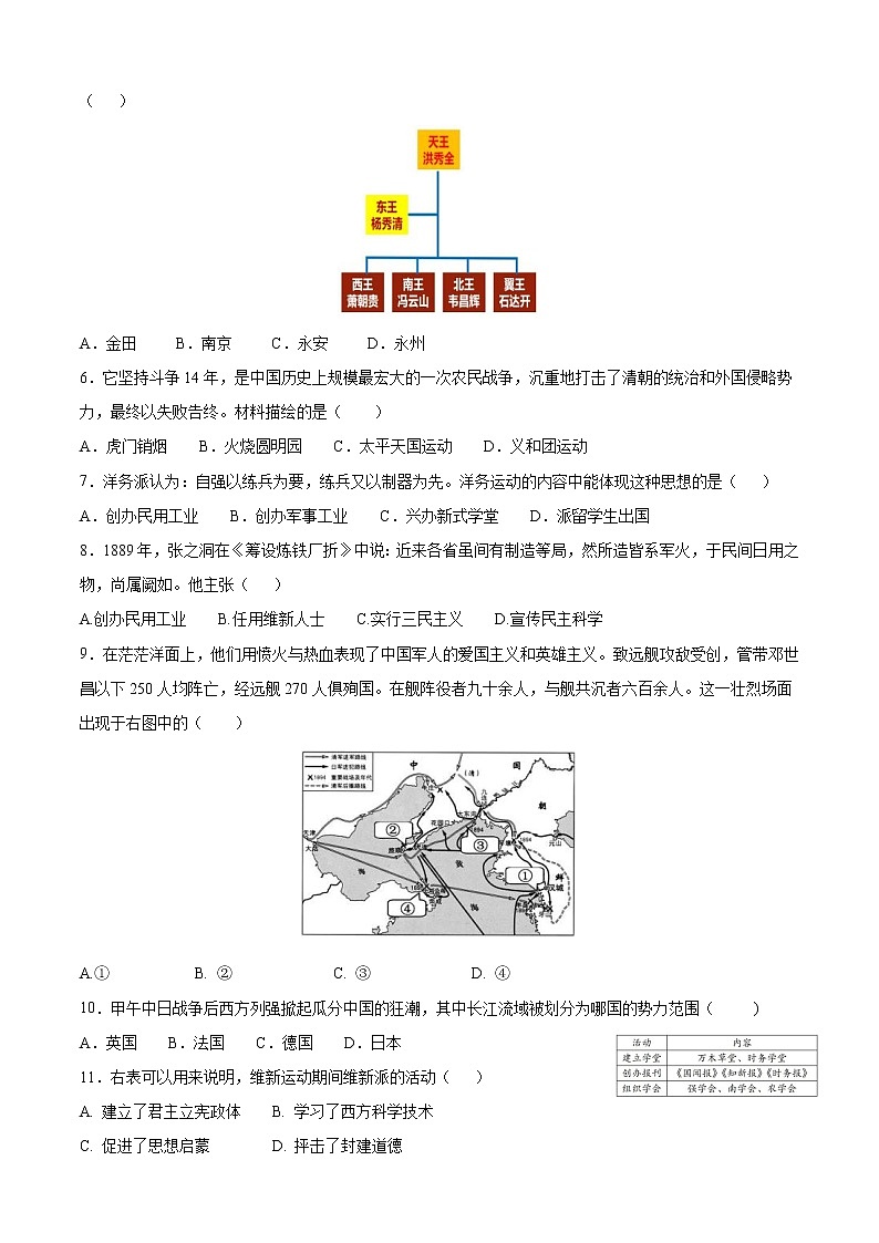 2022-2023学年度第一学期八年级历史期中复习卷(7)第2页