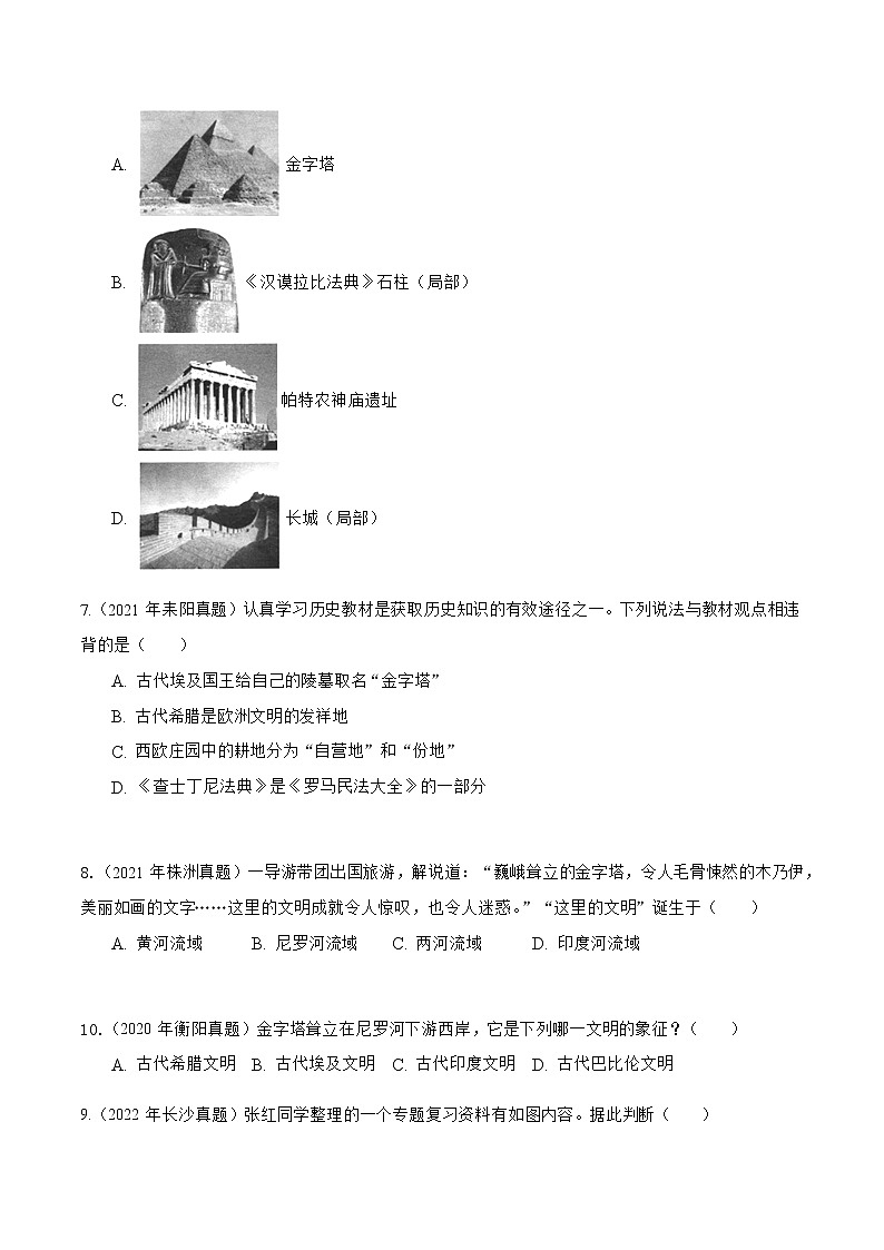 专题04 世界史(九年级上册)(原卷版) 第3页