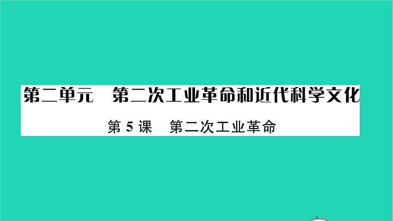 2022九年级历史下册第二单元第二次工业革命和近代科学文化第5课第二次工业革命作业课件新人教版01