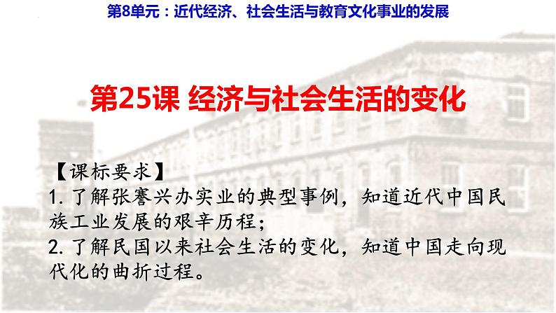 8.25 经济和社会生活的变化 课件第1页