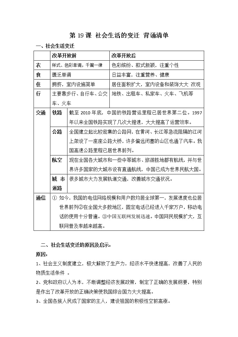第19课 社会生活 课件+学历案(送教案+练习+背诵清单) 部编版八年级历史下册01