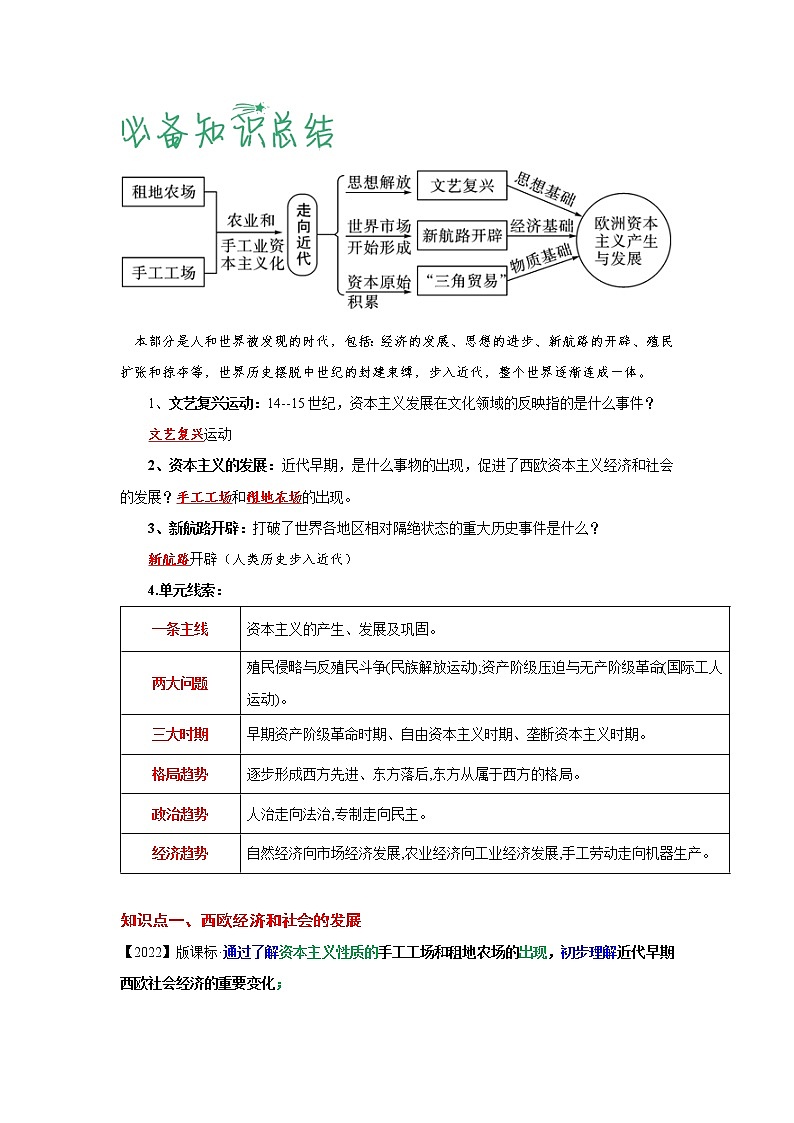 第五单元 走向近代(解析版)-2022-2023学年九年级历史上册必备知识总结+过关提升练(部编版)第3页