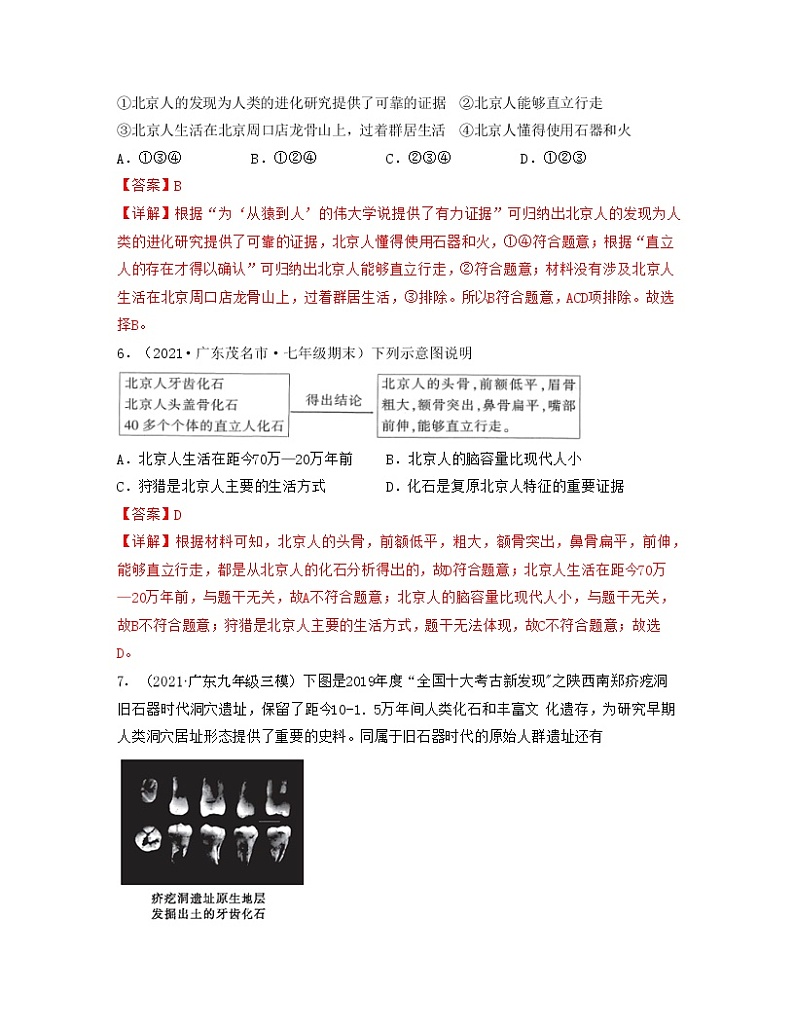 【期末全复习】部编版历史七年级上学期 专题01《史前时期:中国境内早期人类与文明的起源》(专题过关)03