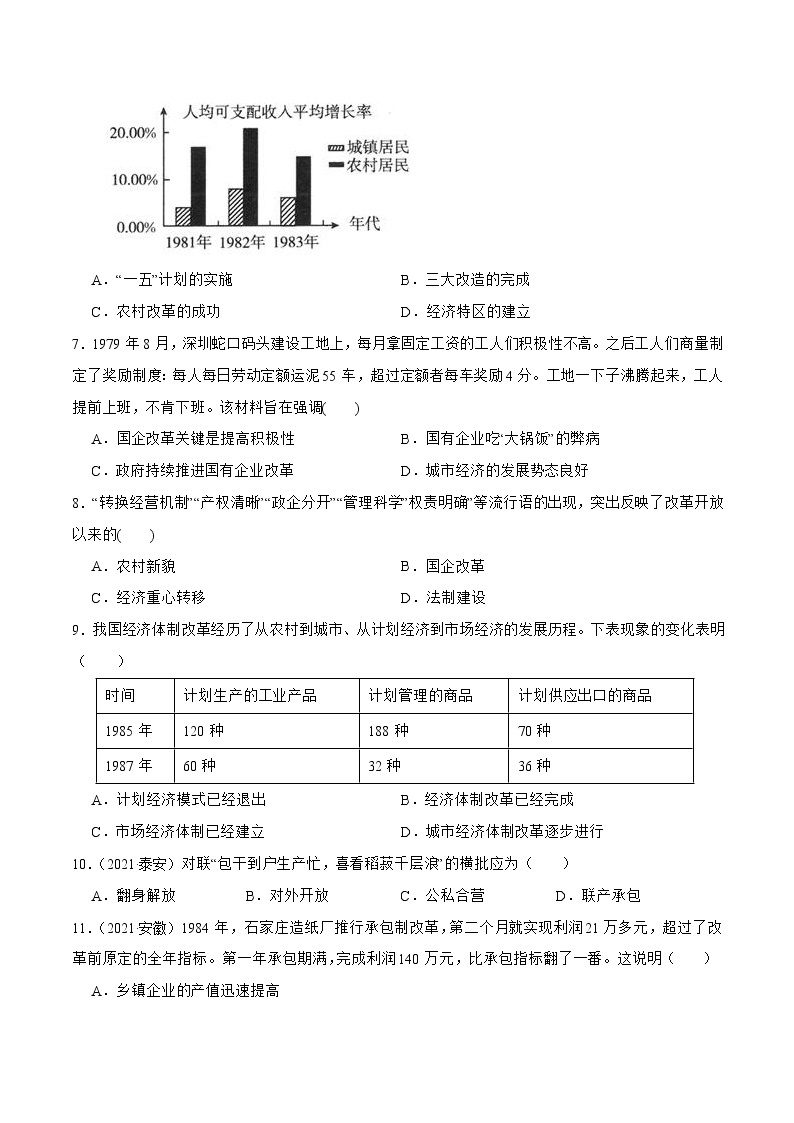 部编版八年级下册历史 第8课 经济体制改革  课件+教案+练习（内嵌视频）02