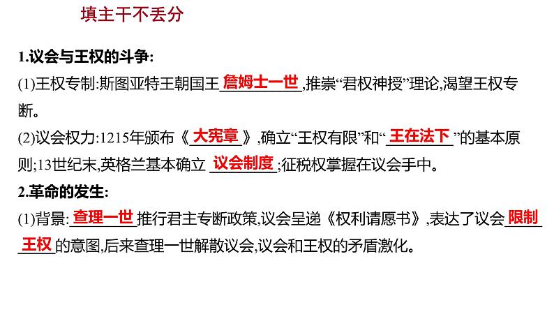 2022-2023 人教版历史 九年级上册 第六单元 第17课君主立宪制的英国 课件第2页