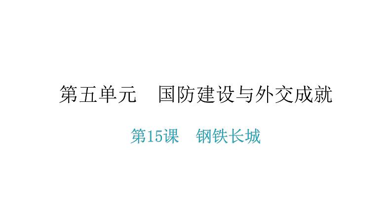 人教版八年级历史下册第五单元第15课钢铁长城教学课件第1页