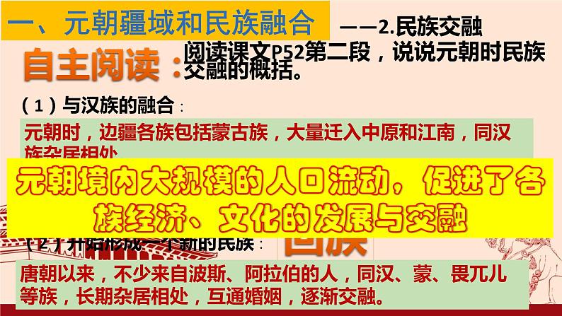 2023年春部编版历史七年级下册 第二单元 第十一课 元朝的统治 课件08