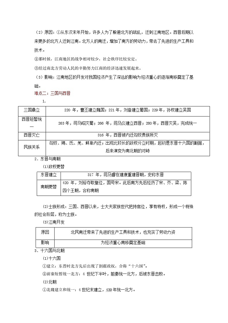 备战2023历史新中考二轮复习重难突破(全国通用)专题04 三国两晋南北朝时期(解析版)第2页