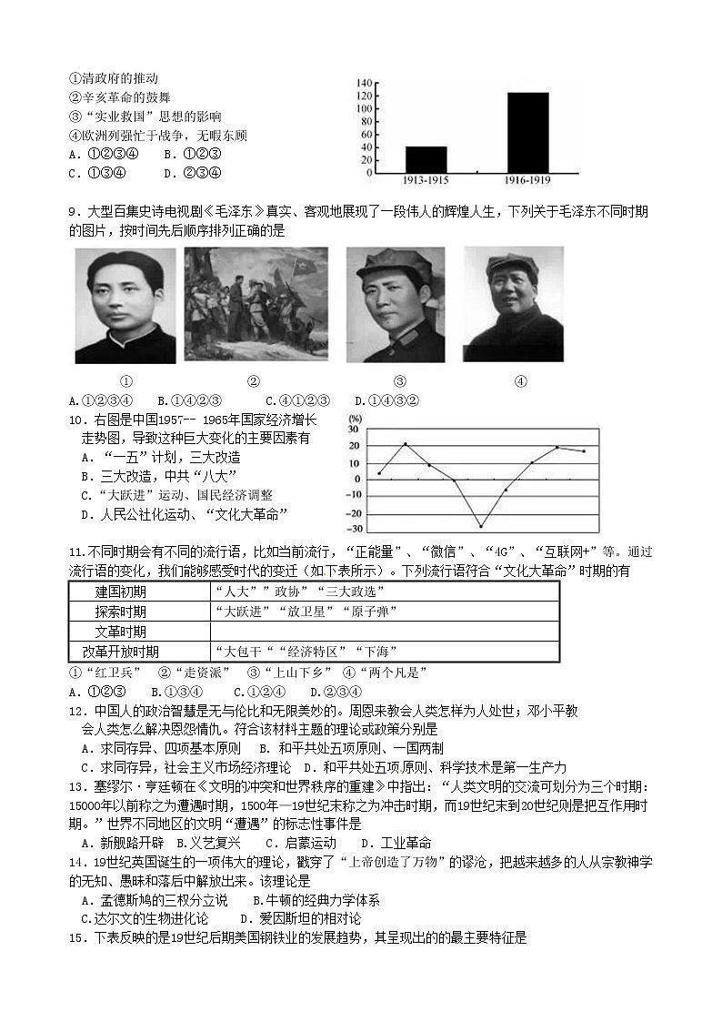初中历史中考复习 江苏省苏州市2016年中考历史真题试题(含扫描答案)02