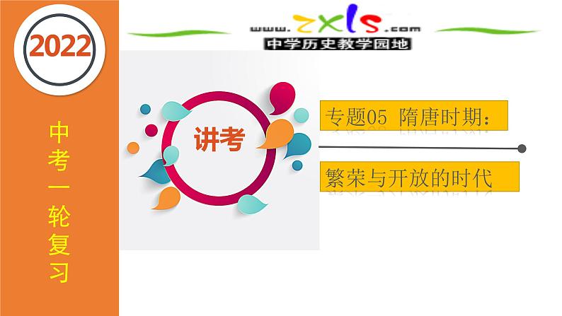 初中历史中考复习 专题05 隋唐时期:繁荣与开放的时代(课件)-【中考培优】2022年中考历史一轮复习精品课件+专项训练(部编版)第1页