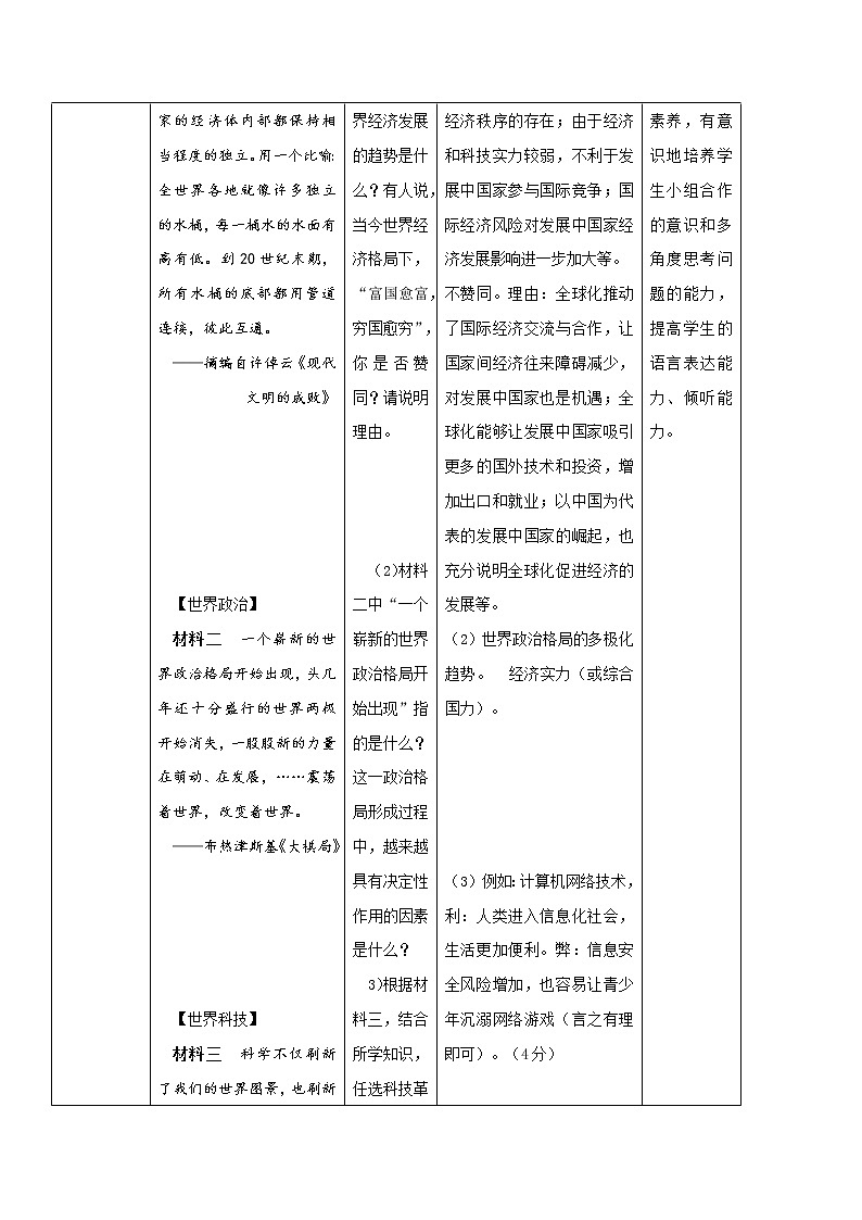 初中历史中考复习 专题04 冷战结束后的世界第3页