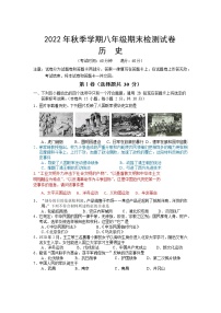 广西崇左市江州区2022-2023学年八年级上学期期末教学检测历史试题