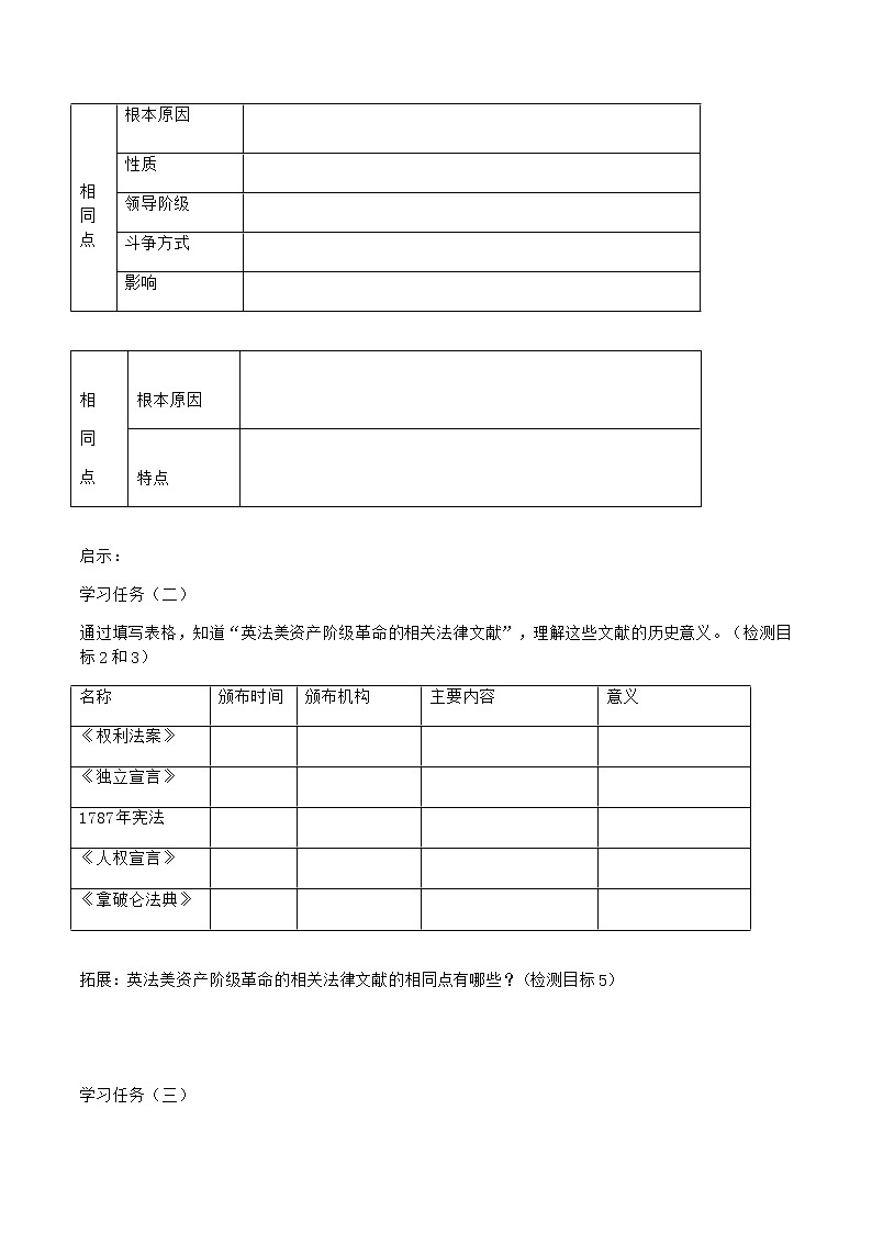 专题02 资本主义制度的初步确立(学历案)-中考历史一轮复习(部编版)第3页