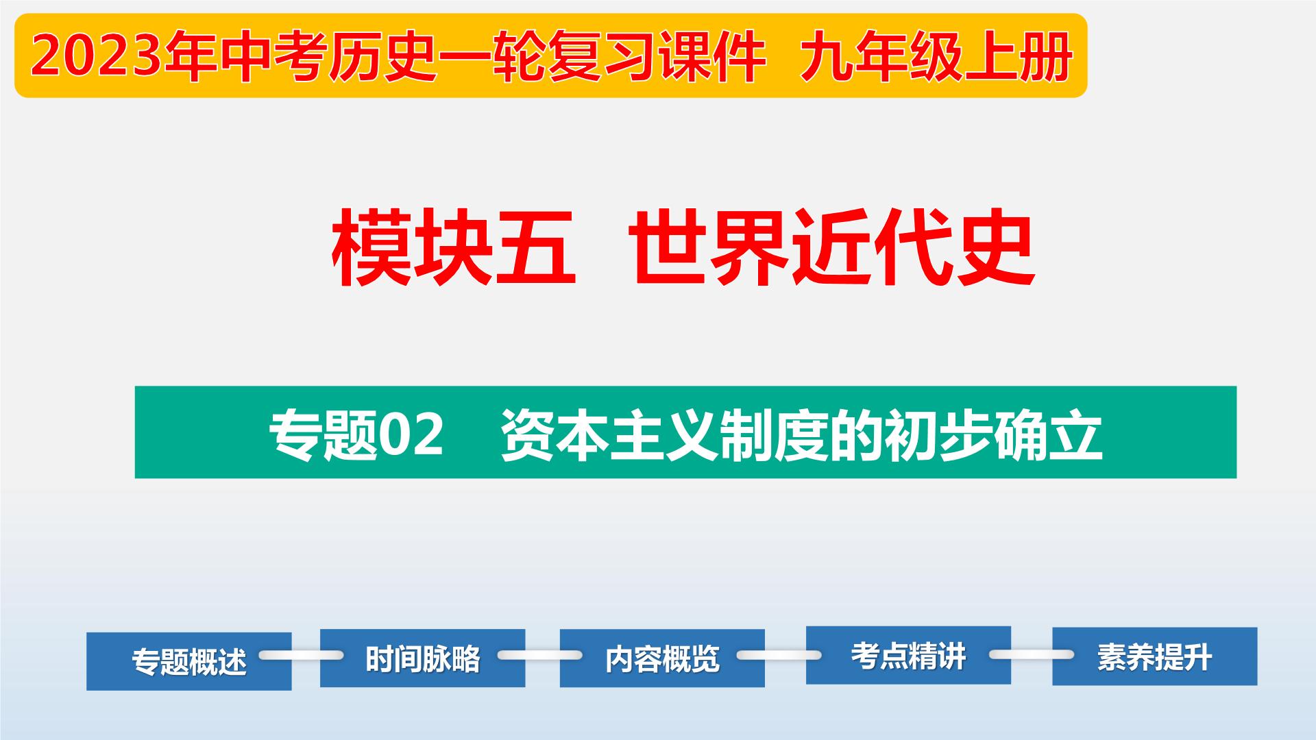 专题02 资本主义制度的初步确立-中考历史第一轮复习夯实基础靶向示范课件（部编版）