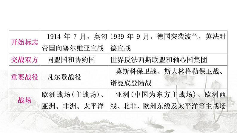 中考历史复习热点专题五两次世界大战和20世纪世界政治格局的演变教学课件第6页