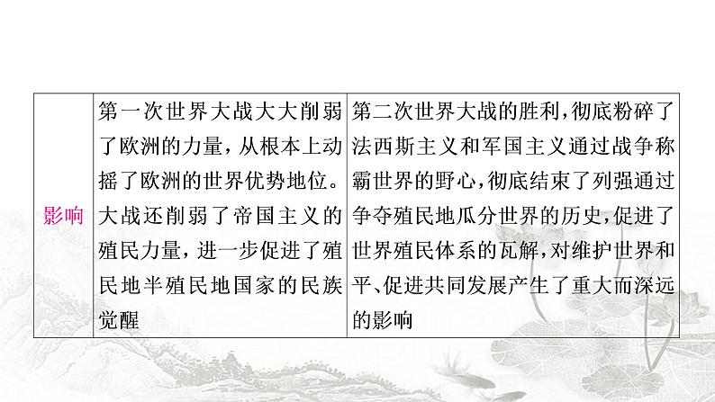 中考历史复习热点专题五两次世界大战和20世纪世界政治格局的演变教学课件第8页