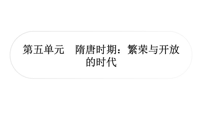 中考历史复习中国古代史第五单元隋唐时期:繁荣与开放的时代教学课件01