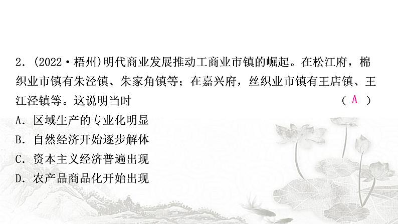 中考历史复习中国古代史第七单元明清时期:统一多民族国家的巩固与发展作业课件03