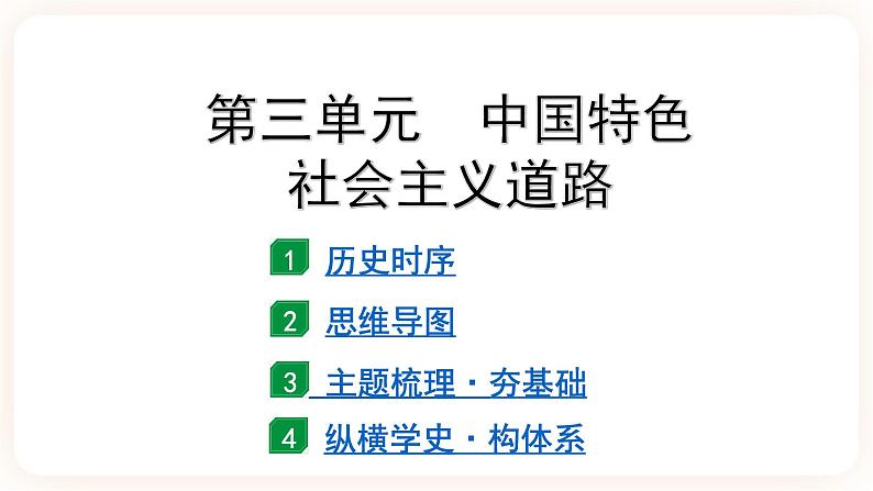 【中考一轮复习】2023年中考历史一轮复习课件: 中国现代史《 第三单元 中国特色社会主义道路 》02