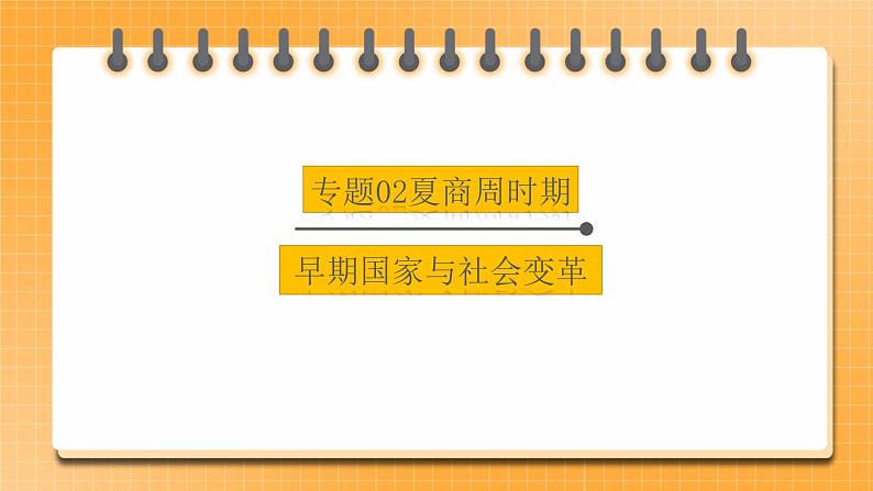 【中考一轮复习】中考历史一轮复习背诵+精讲+讲练:专题02《夏商周时期:早期国家与社会变革》(课件)第1页