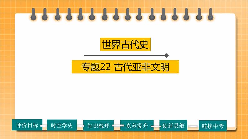 【备考2023】中考历史一轮复习:专题22《 古代亚非文明》(九上)(精品课件+学评案+真题演练+跟踪训练)01