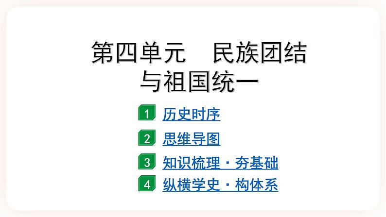 备考2023历史中考一轮(中国现代史)《 第四单元 民族团结与祖国统一》 课件02