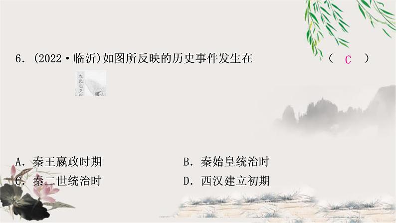中考历史复习中国古代史第三单元秦汉时期:统一多民族国家的建立和巩固作业课件07