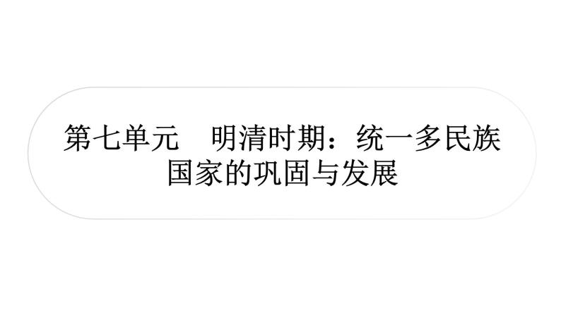 中考历史复习中国古代史第七单元明清时期：统一多民族国家的巩固与发展作业课件01