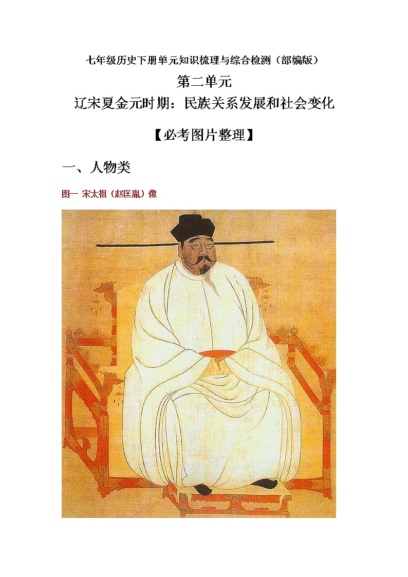 第二单元  辽宋夏金元时期:民族关系发展和社会变化-七年级历史下册单元知识梳理与综合检测(部编版)01