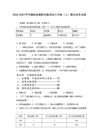 2022-2023学年湖南省邵阳市隆回县八年级（上）期末历史试卷（含解析）