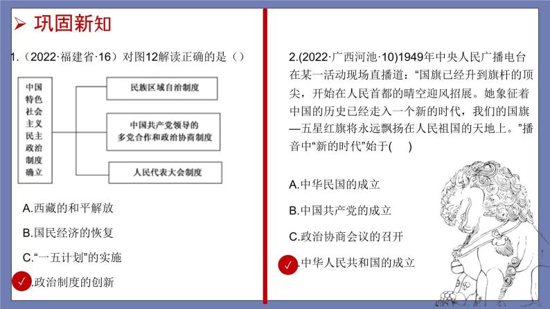 第一单元  中华人民共和国的成立和巩固【知识梳理】——2022-2023学年部编版历史八年级下册单元综合复习课件PPT08