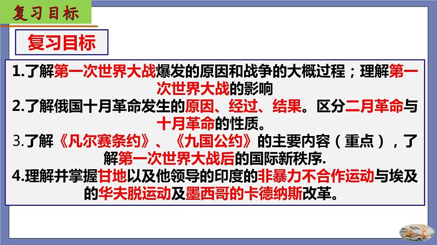 第三單元  第一次世界大戰(zhàn)和戰(zhàn)后初期的世界【知識梳理】——2022-2023學年部編版歷史九年級下冊單元綜合復習課件PPT第2頁