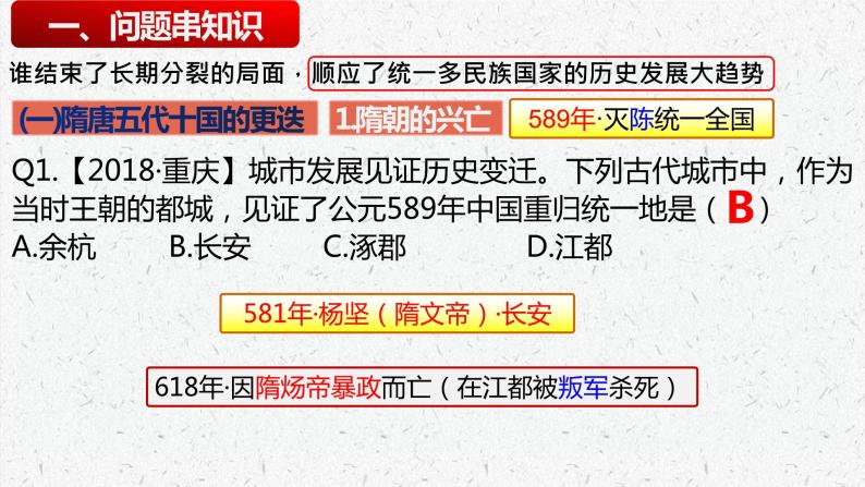 7年级历史部编版下册课件第一单元 隋唐时期繁荣与开放的时代  单元复习课件03