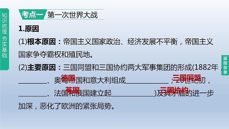 中考历史总复习一轮复习课件:主题29 第一次世界大战和战后初期的世界(含答案)第5页