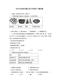 2023年北京市顺义区中考历史一模试卷（含解析）