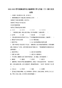 2022-2023学年湖南省怀化市榆树湾中学七年级（下）期中历史试卷（含解析）