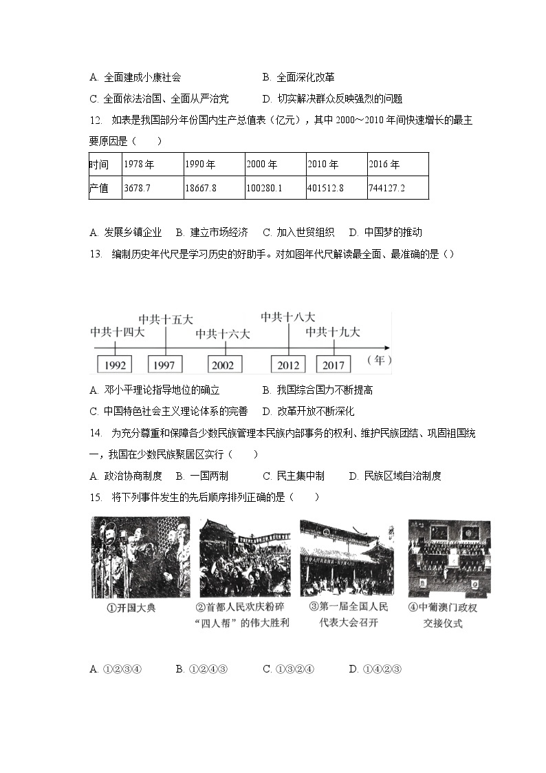 2022-2023学年辽宁省沈阳市沈河区八年级（下）期中历史试卷（含解析）03