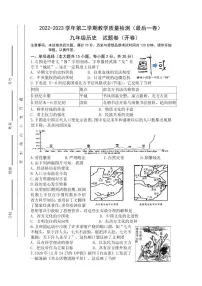 2023届安徽合肥市包河区九年级中考三模历史试卷+答案
