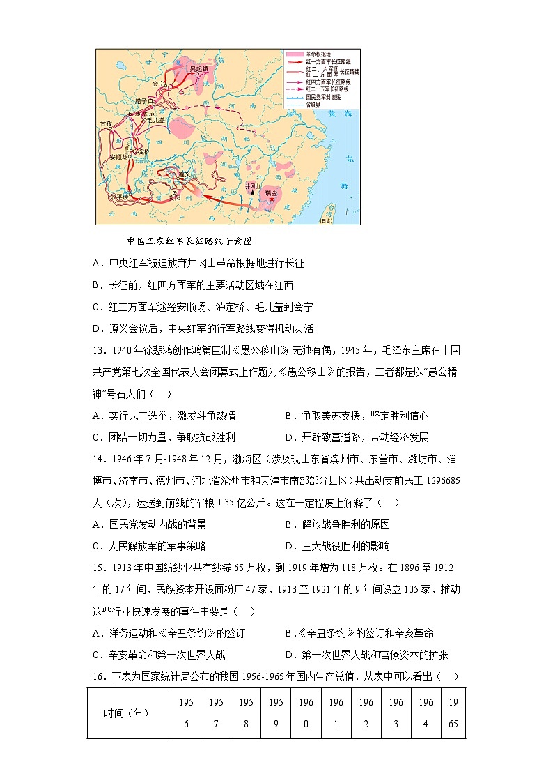 2023年山东省滨州市中考历史真题(含答案)03