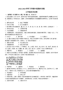 广东省中山市东升求实学校2022--2023学年九年级下学期期中历史试题(无答案)