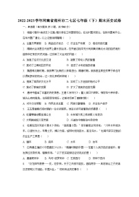2022-2023学年河南省郑州市二七区七年级（下）期末历史试卷（含解析）