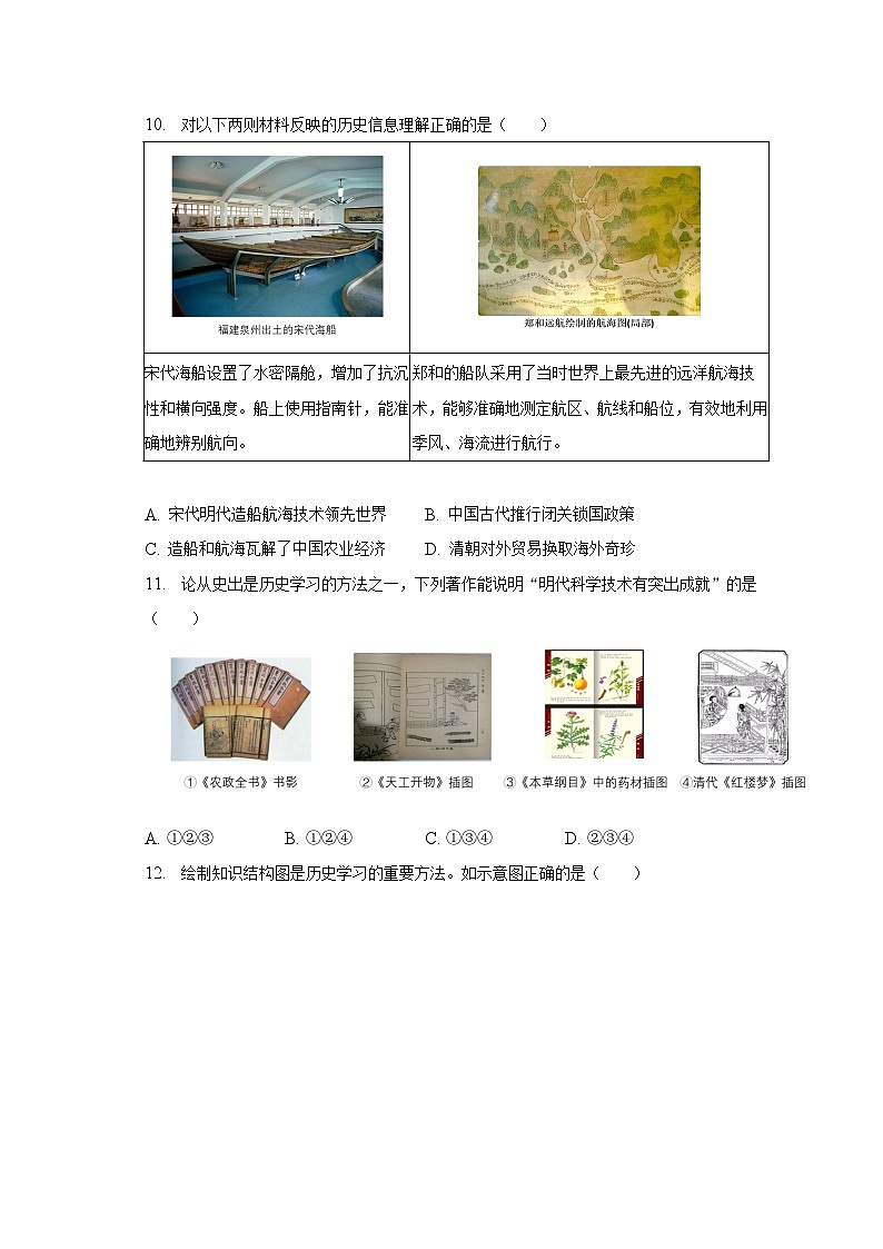 2022-2023学年陕西省西安市新城区重点中学七年级(下)期末历史试卷(含解析)03