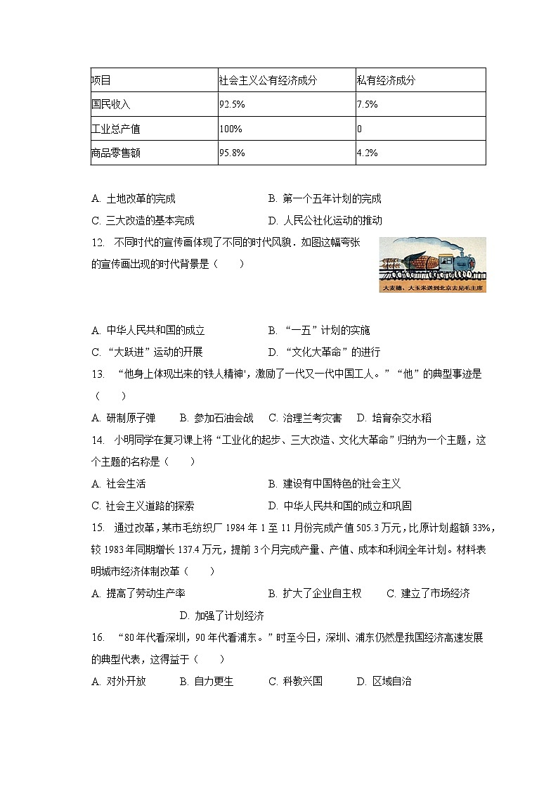 2022-2023学年河北省承德市兴隆县八年级(下)期中历史试卷(含解析)第3页