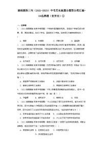 湖南衡阳三年（2021-2023）中考历史真题分题型分类汇编-04选择题（世界史）①