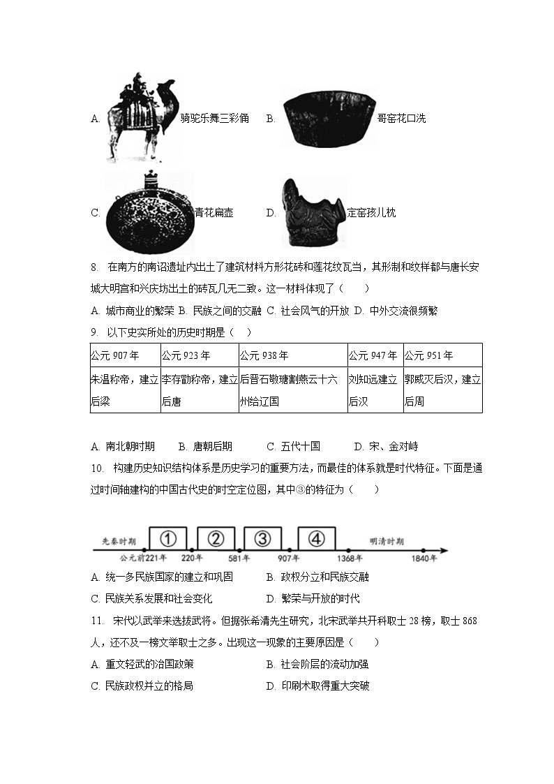 2022-2023学年福建省福州市教育学院附中七年级（下）期末历史试卷（含解析）02